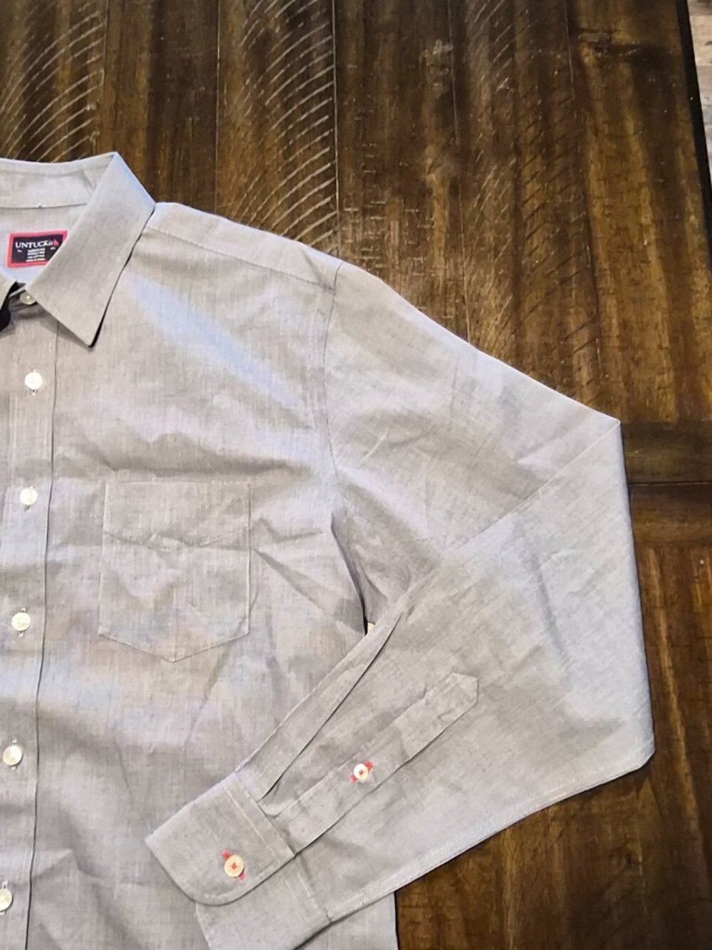 UNTUCKit Mens Size Medium Gray Wrinkle Free Long Sleeve Button Down Shirt G915